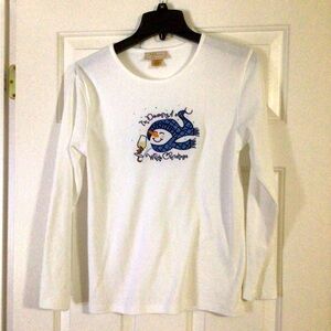 Ladies Long Sleeve Christmas Tee Shirt